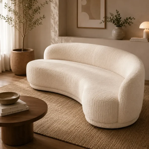 Cane Sofa in room